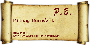 Pilnay Bernát névjegykártya